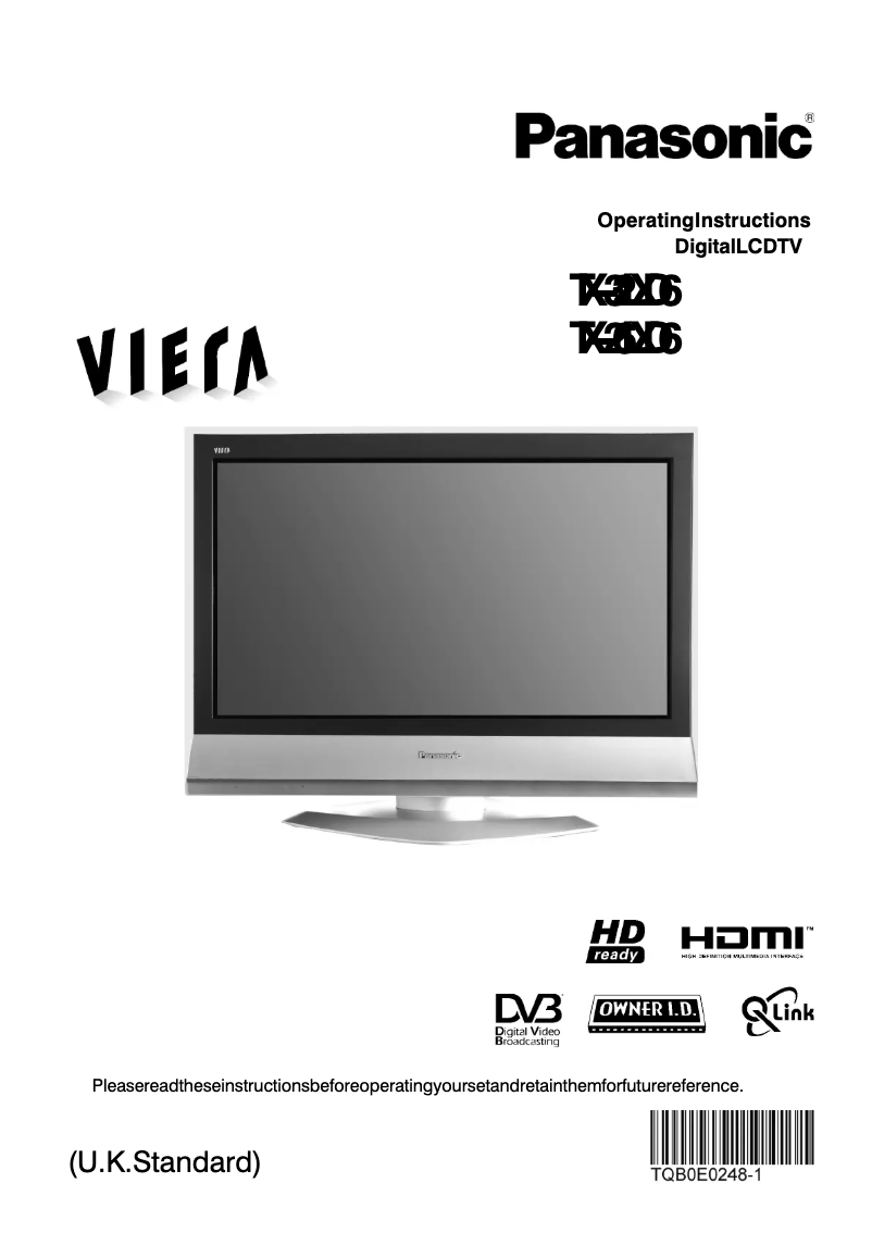 Image de la première page du manuel de l'appareil Viera TX-26LXD6