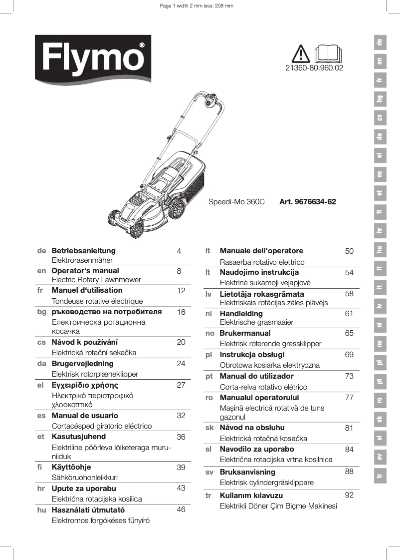 Imagen de la primera página del manual del dispositivo Speedi-Mo 360C