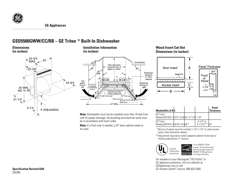 Imagen de la primera página del manual del dispositivo GSD5500GWW