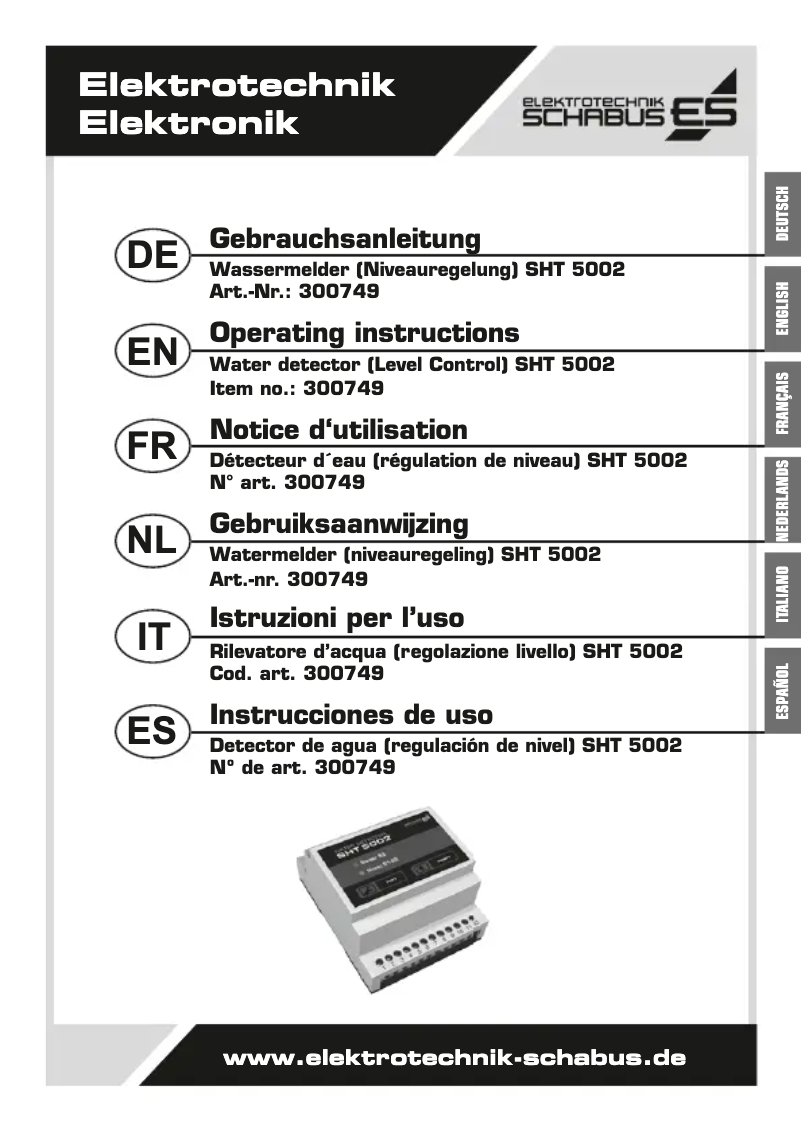 Page 1 de la notice Manuel utilisateur Schabus SHT 5002
