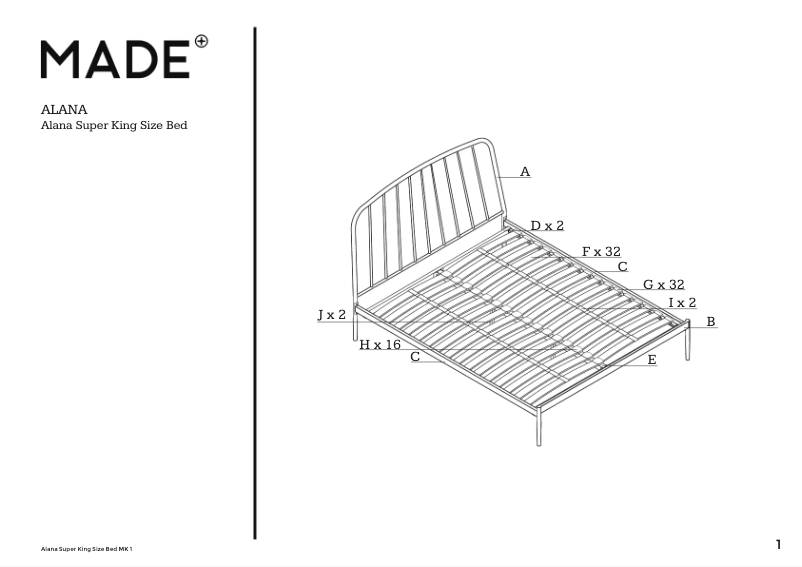 Page 1 de la notice Manuel utilisateur MADE Alana
