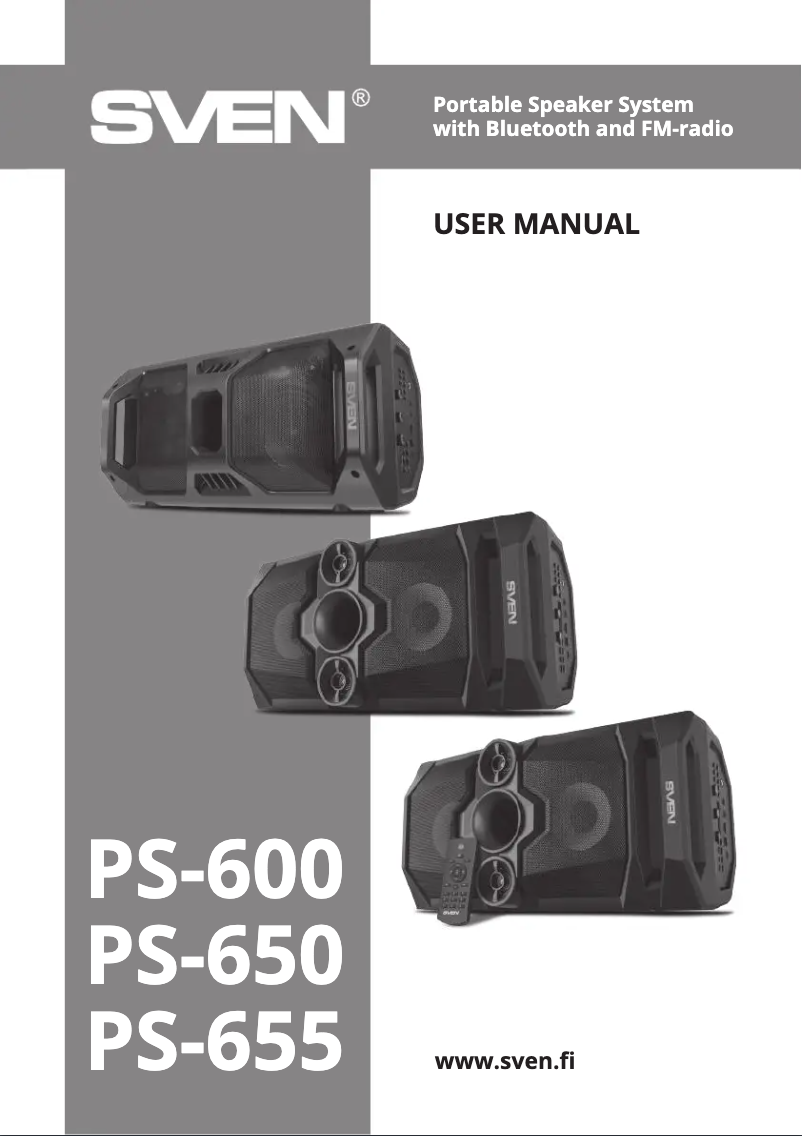 Page n°1 - Manuel utilisateur Sven PS-650