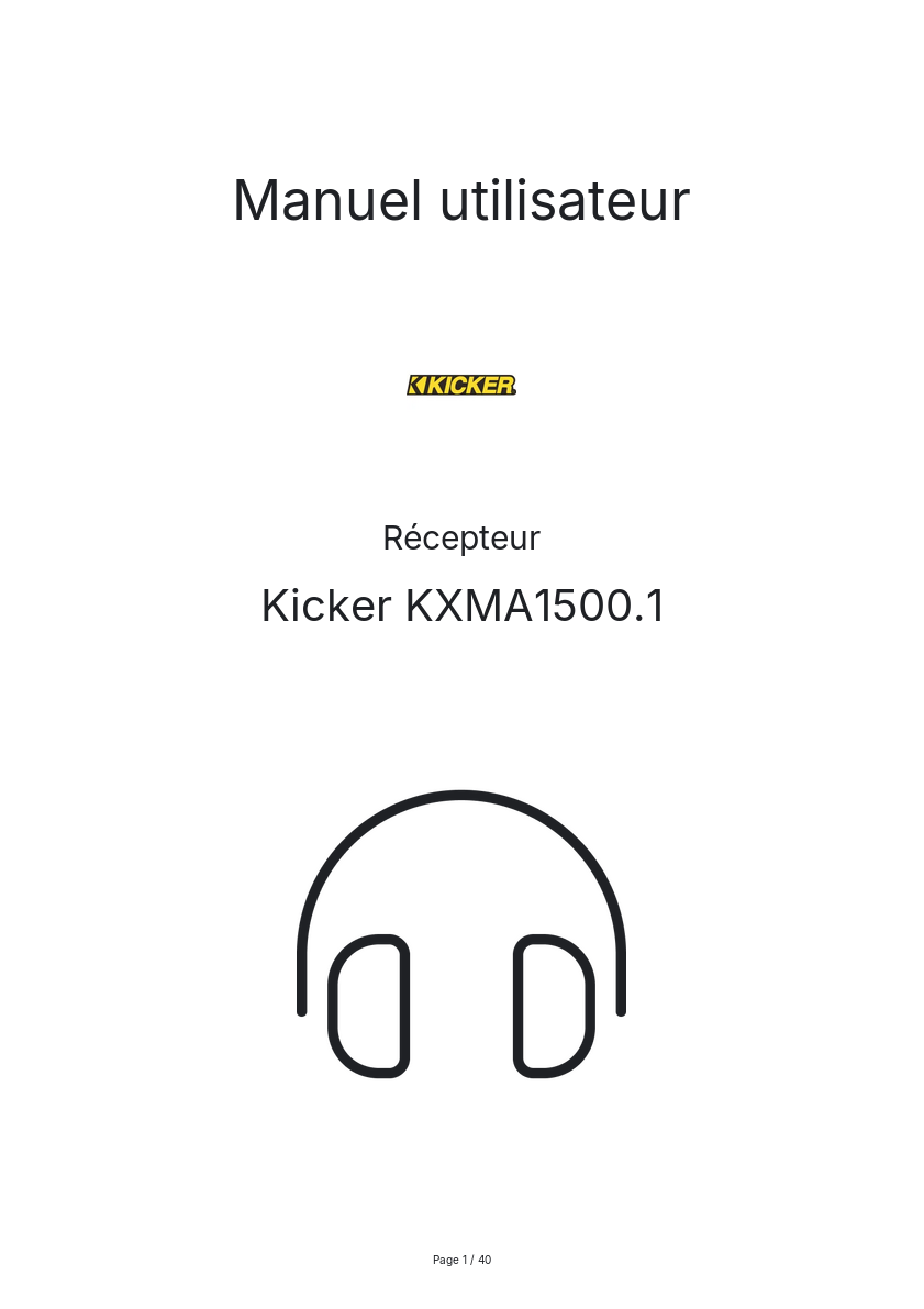 Image de la première page du manuel de l'appareil KXMA1500.1