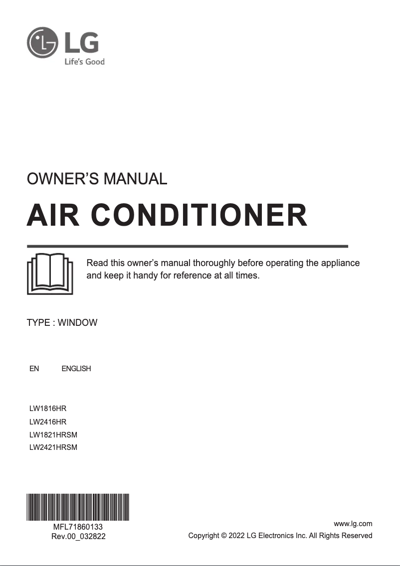 Página 1 del manual Manual de usuario LG LW1821HRSM