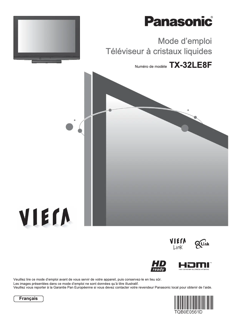 Image de la première page du manuel de l'appareil Viera TX-32LE8F