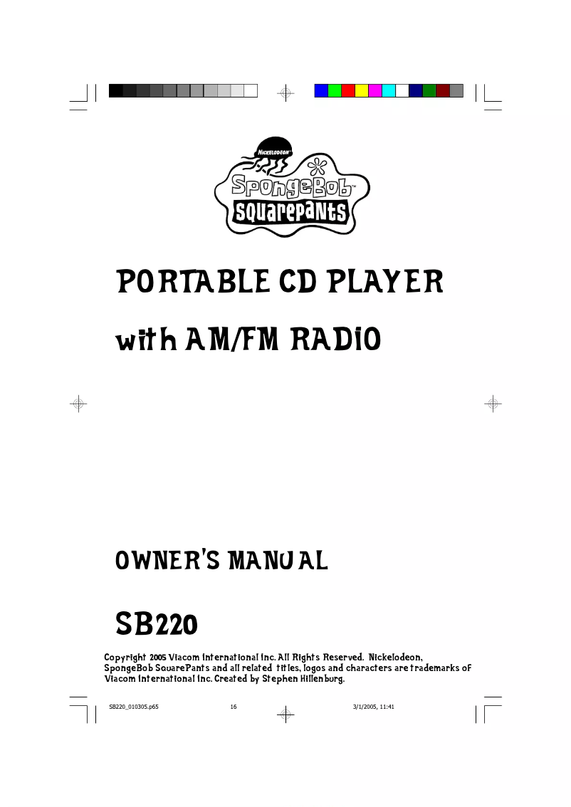 Image de la première page du manuel de l'appareil SB220