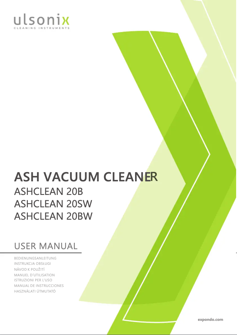 Page n°1 - Manuel utilisateur Ulsonix ASHCLEAN 20B