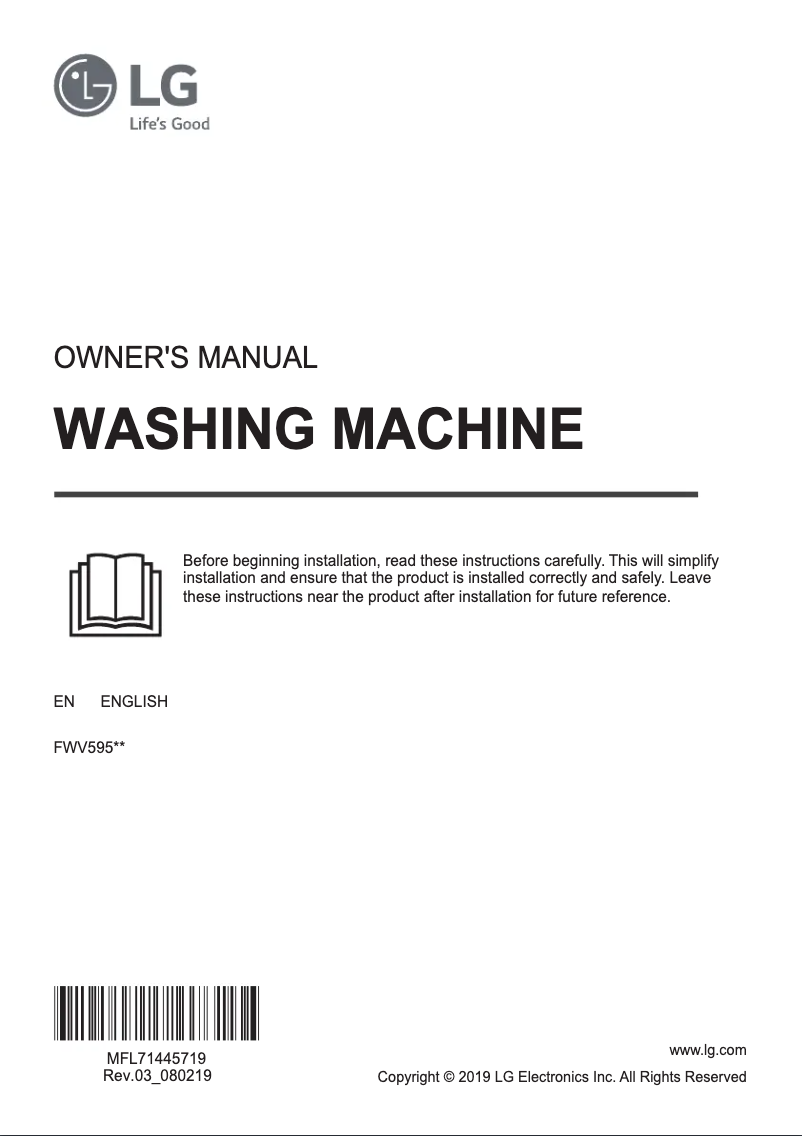 Página 1 del manual Manual de usuario LG FWV595WS