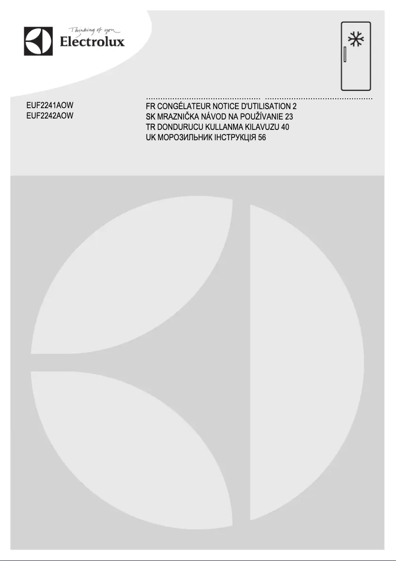 Page 1 de la notice Manuel utilisateur Electrolux EUF2242AOW