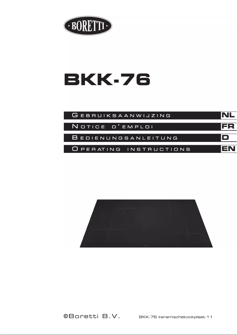 Image de la première page du manuel de l'appareil BKK-76