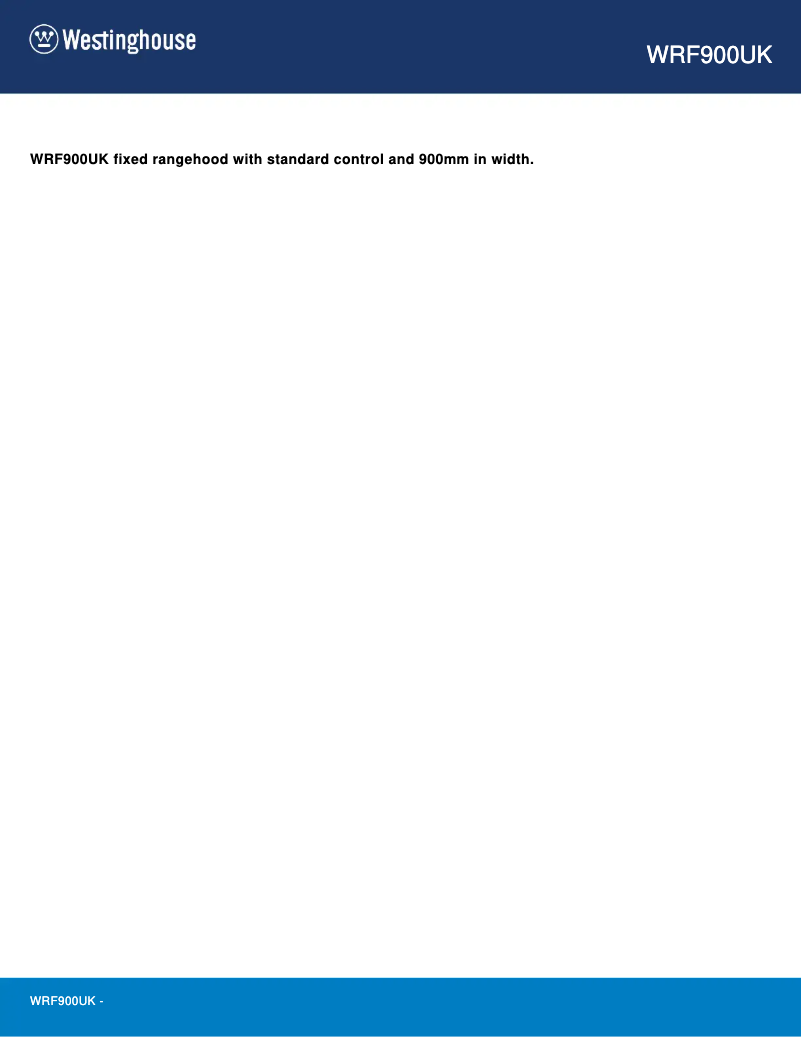 Page 1 de la notice Fiche technique Westinghouse WRF900UK
