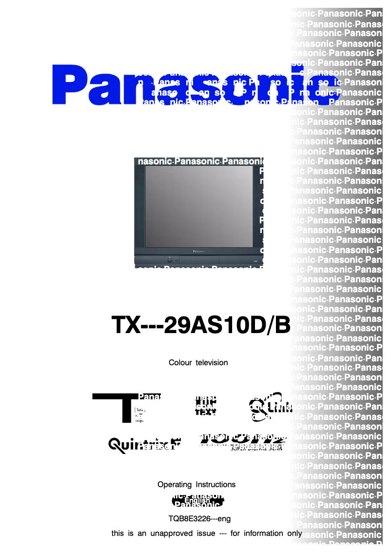 Page 1 de la notice Manuel utilisateur Panasonic TX-29AS10DB
