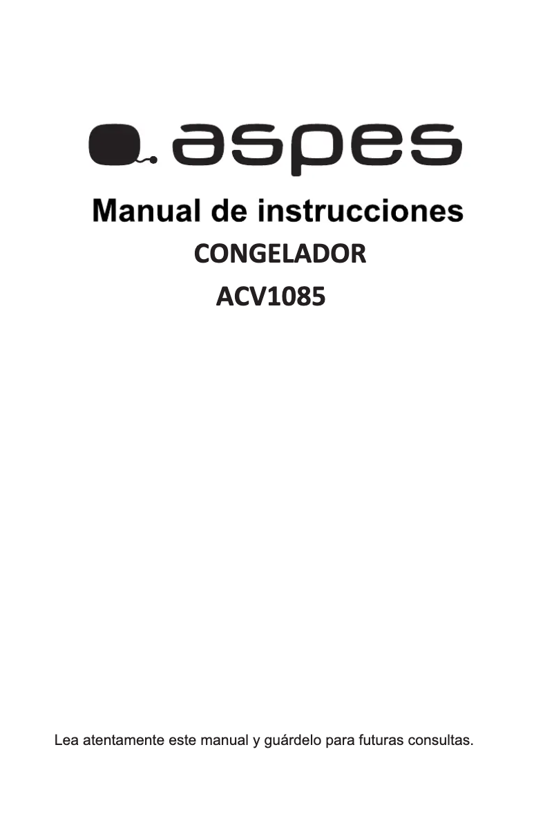 Page n°1 - Manuel utilisateur Aspes ACV1085