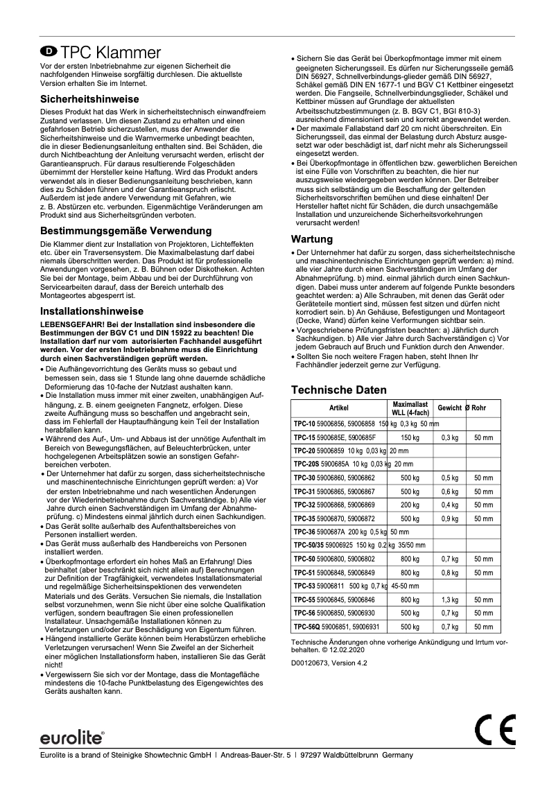Image de la première page du manuel de l'appareil TPC-50