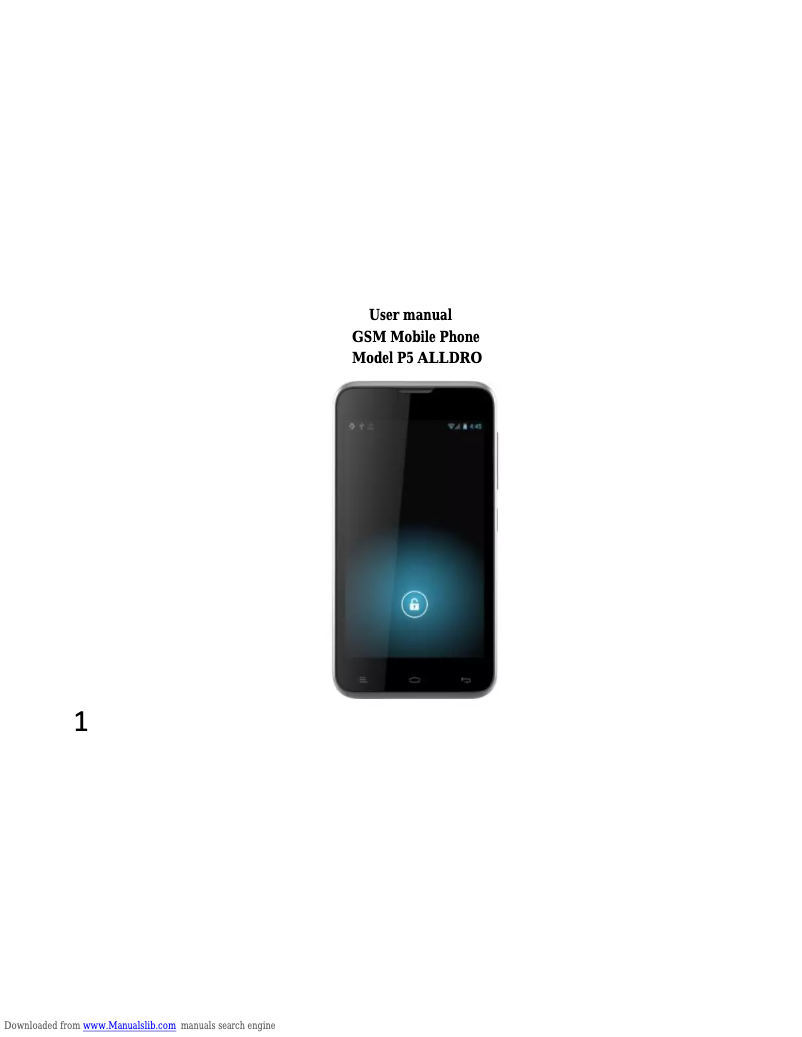 Image de la première page du manuel de l'appareil P5 Alldro