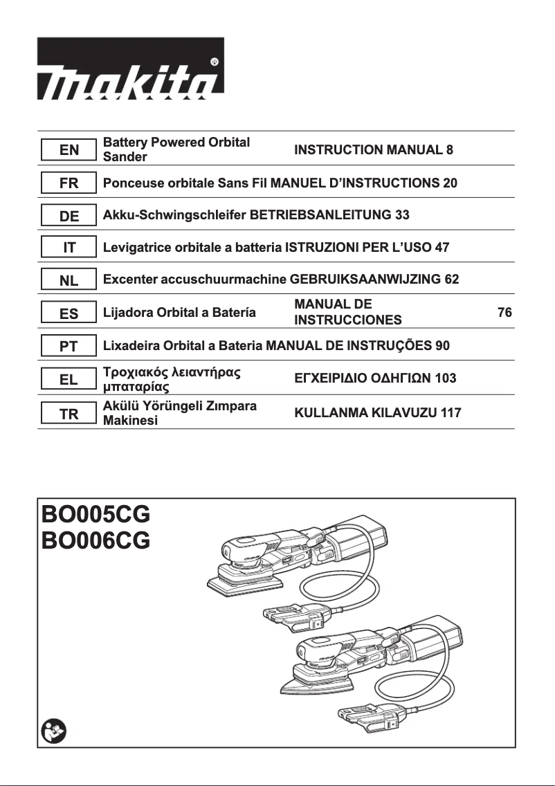 Página 1 del manual Manual de usuario Makita BO006CG