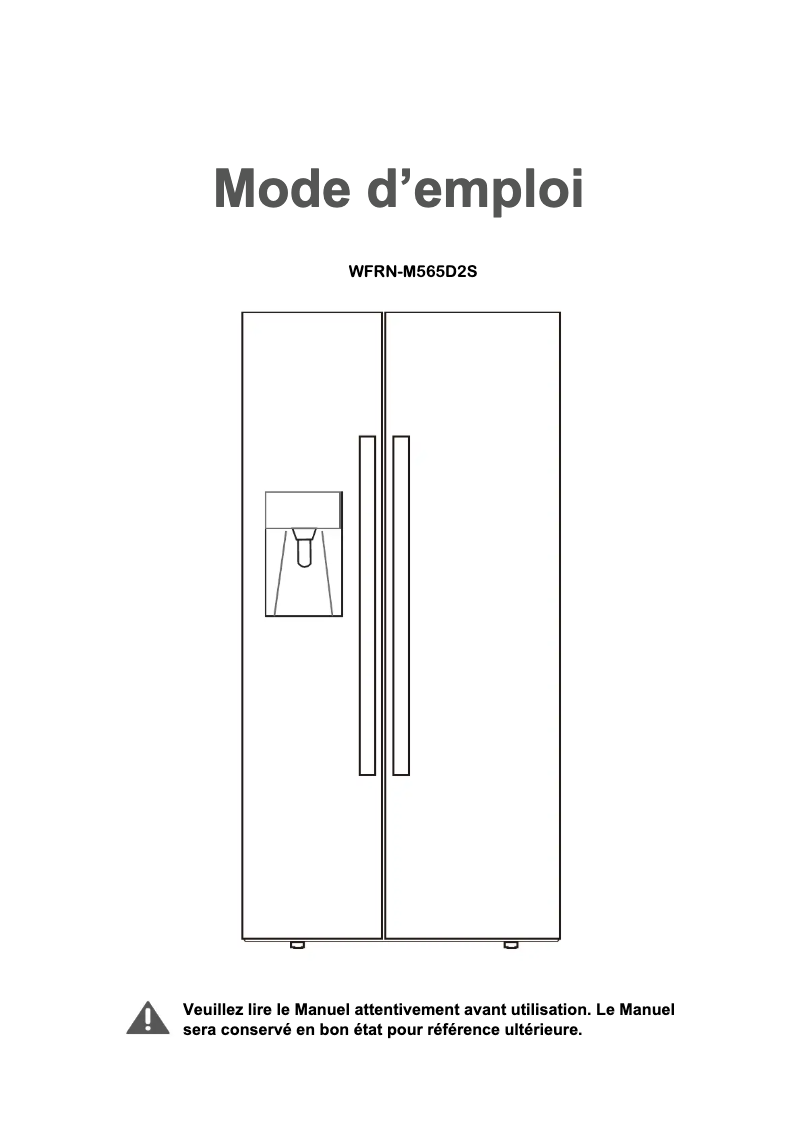 Page n°1 - Manuel utilisateur Winia WFRN-M565D2S