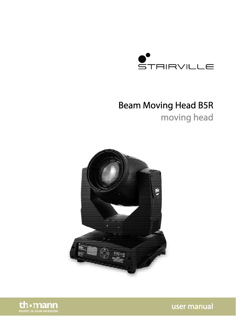 Image de la première page du manuel de l'appareil B5R Beam Moving Head