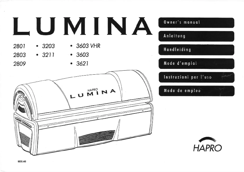 Page n°1 - Manuel utilisateur Hapro Lumina 3211