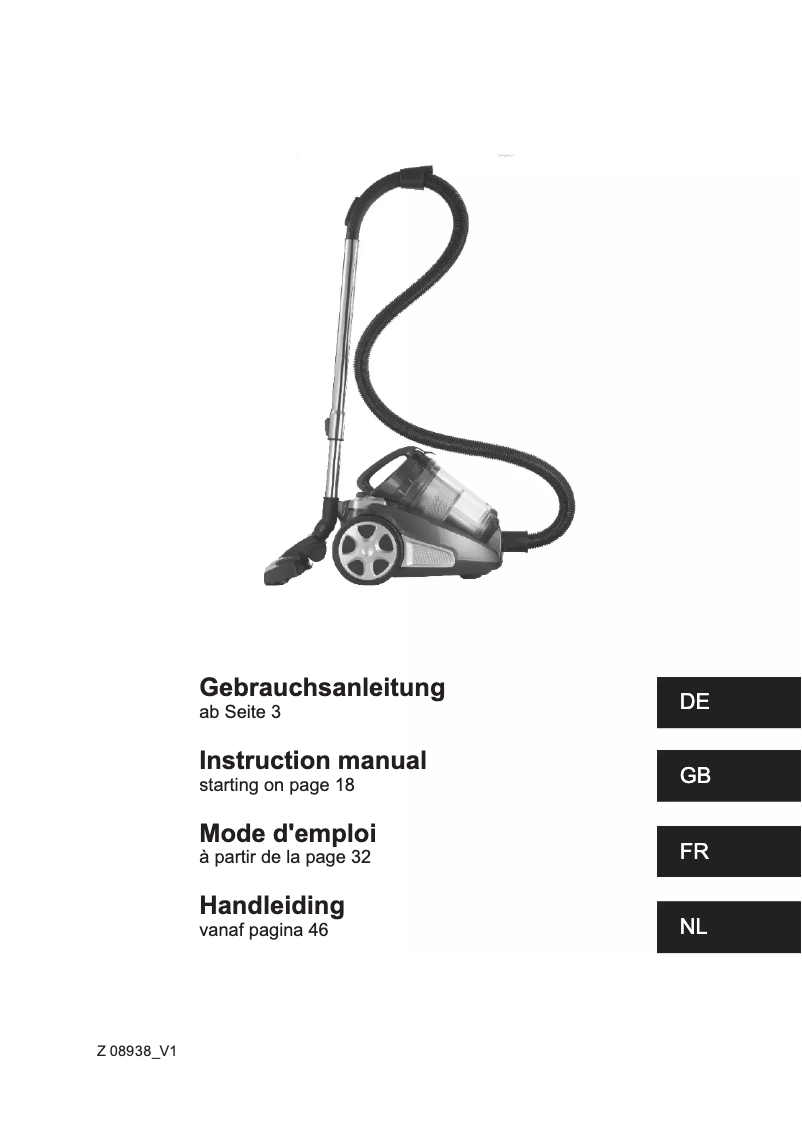 Image de la première page du manuel de l'appareil Z 08938