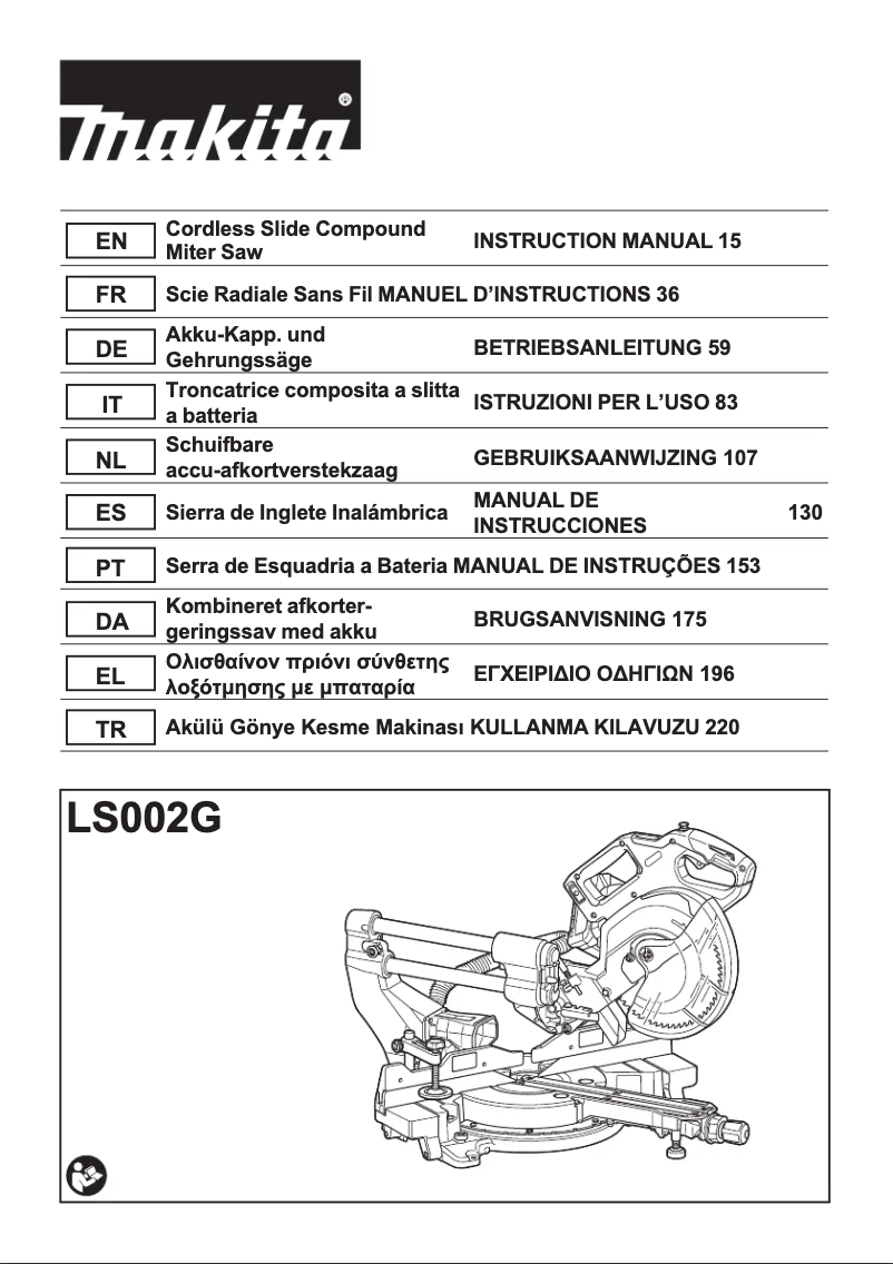 Page 1 de la notice Manuel utilisateur Makita LS002GZ01