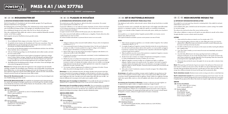 Page 1 de la notice Manuel utilisateur Powerfix PMSS 4 A1