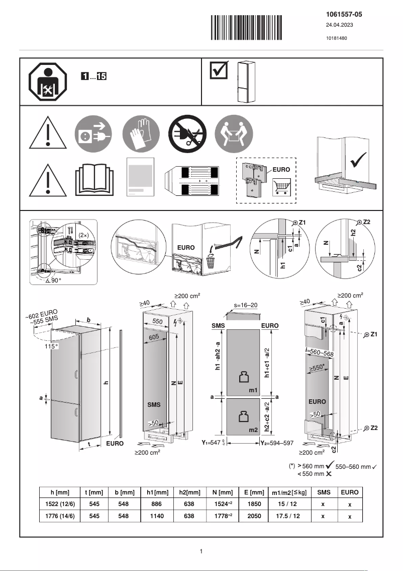 Page n°1 - Manuel utilisateur V-Zug CombiCooler V4000