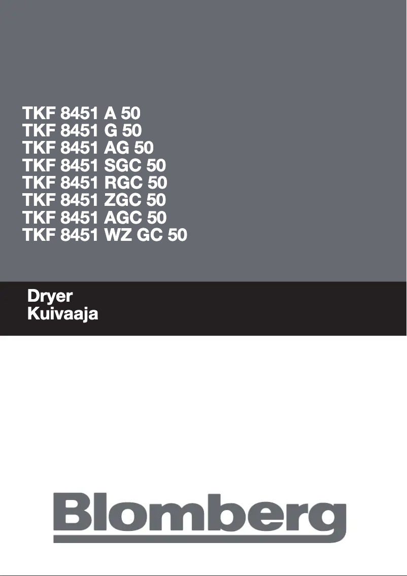 Image de la première page du manuel de l'appareil TKF 8451 A 50