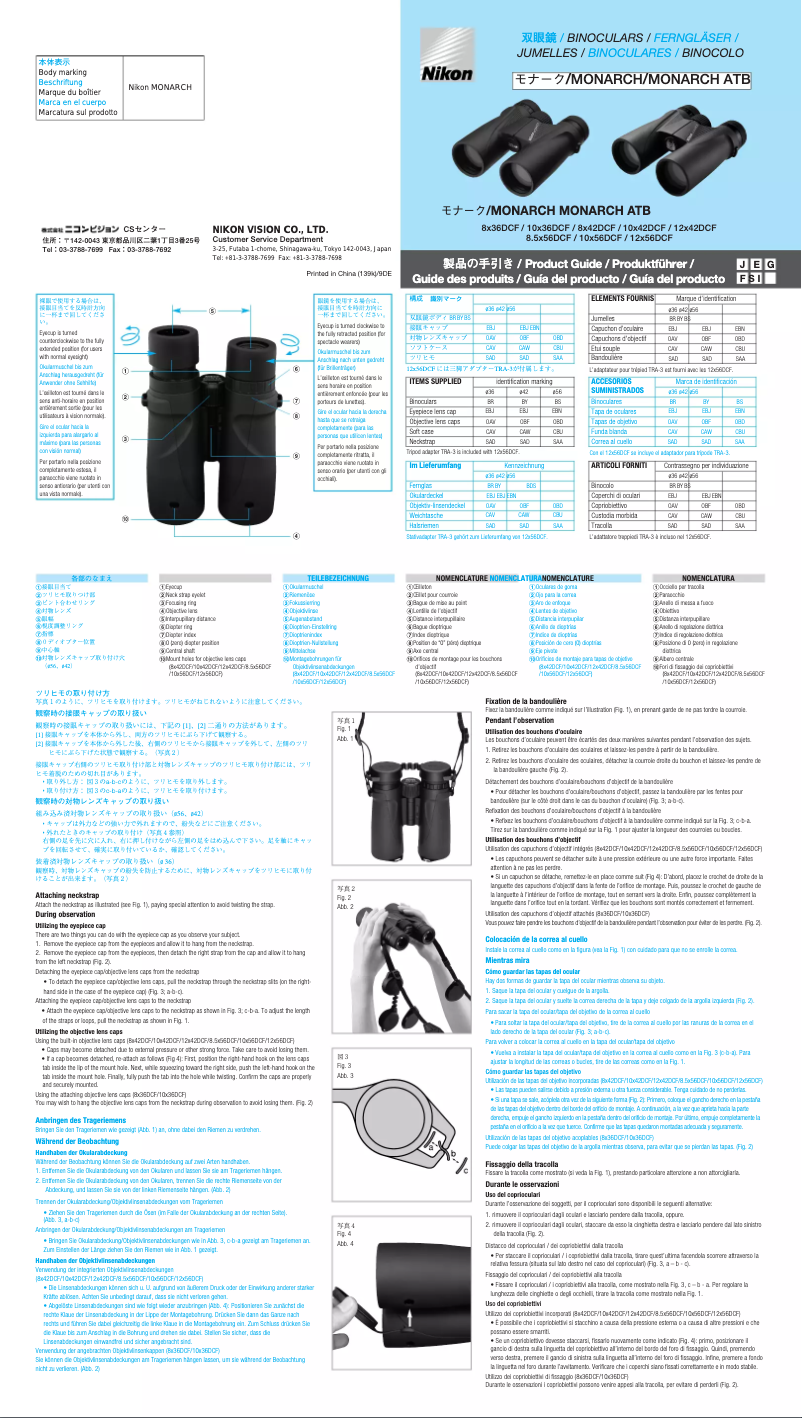 Page n°1 - Manuel utilisateur Nikon Monarch 8x42DCF