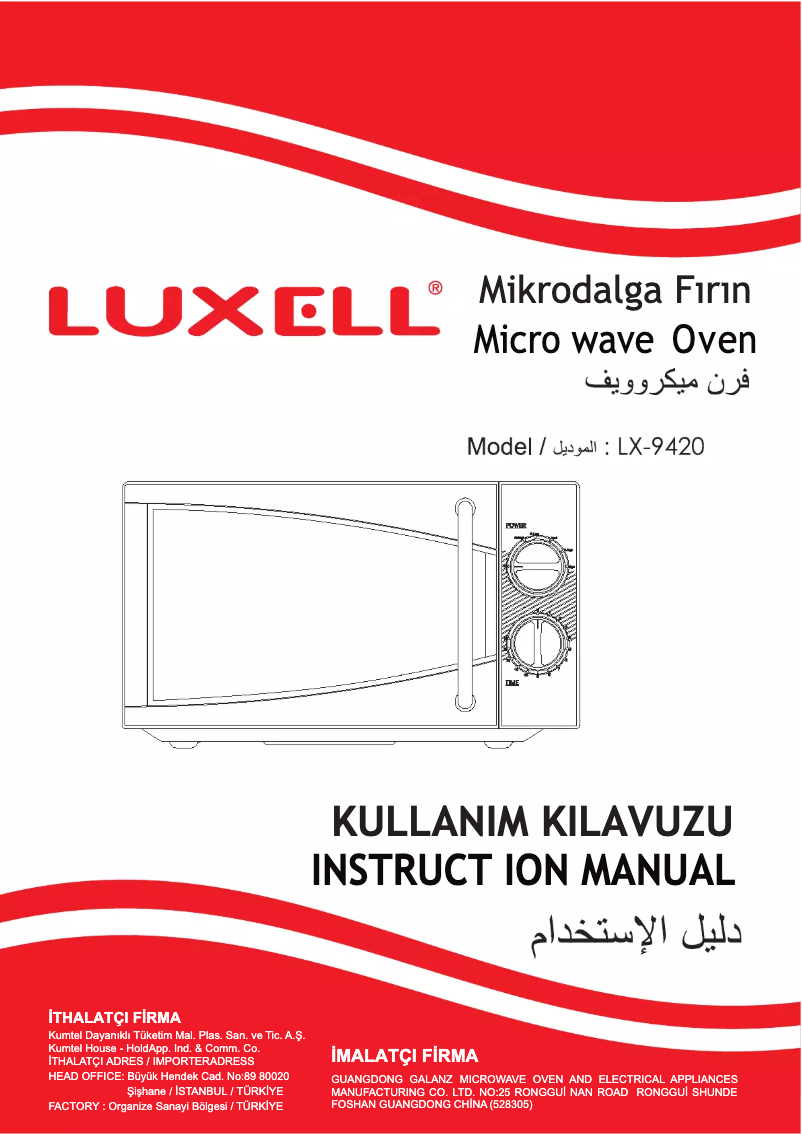 Page 1 de la notice Manuel utilisateur Luxell LX-9420
