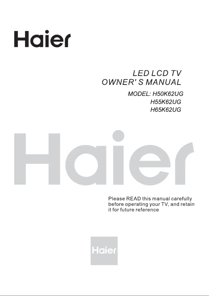 Page 1 de la notice Manuel utilisateur Haier H50K62UG