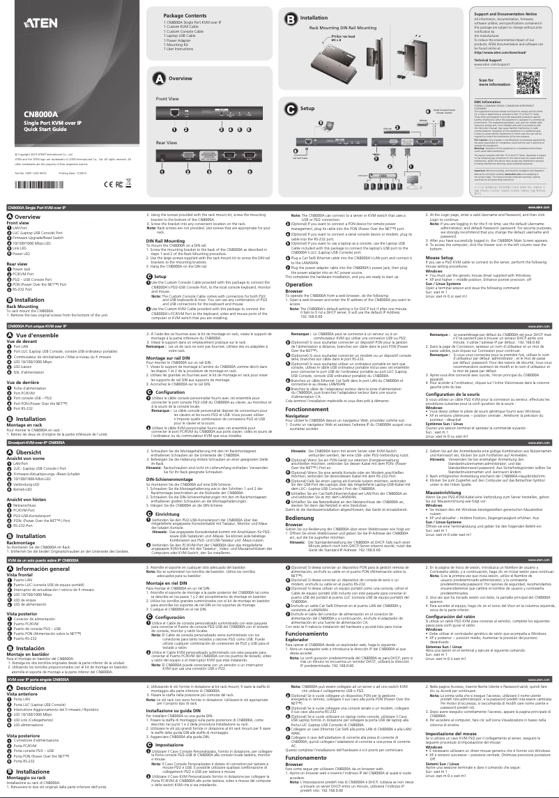 Image de la première page du manuel de l'appareil CN8000A
