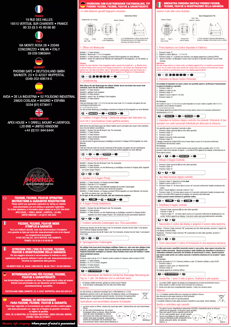 Image de la première page du manuel de l'appareil Fire File FS2262E