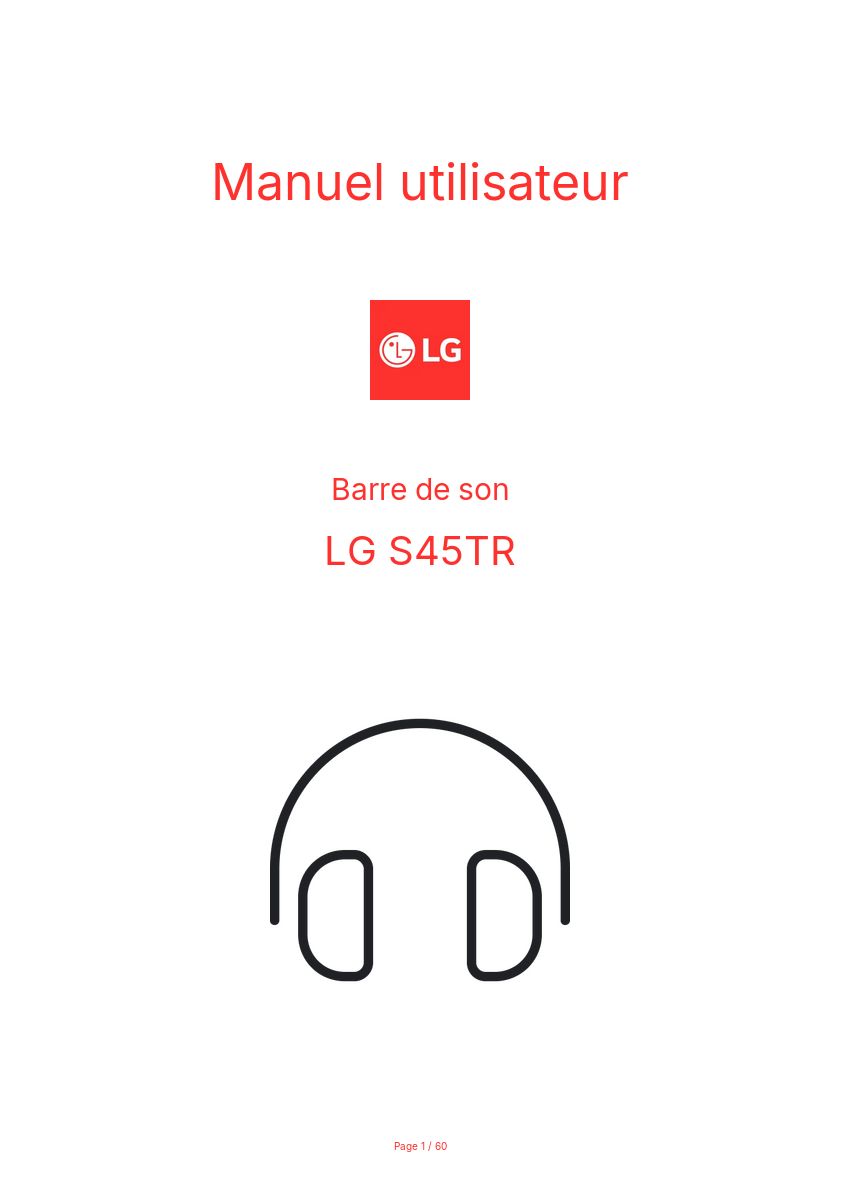 Page n°1 - Manuel utilisateur LG S45TR