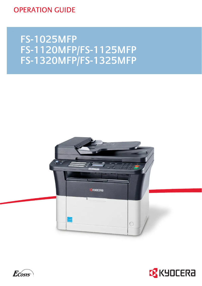 Page n°1 - Manuel utilisateur Kyocera ECOSYS FS-1325MFP