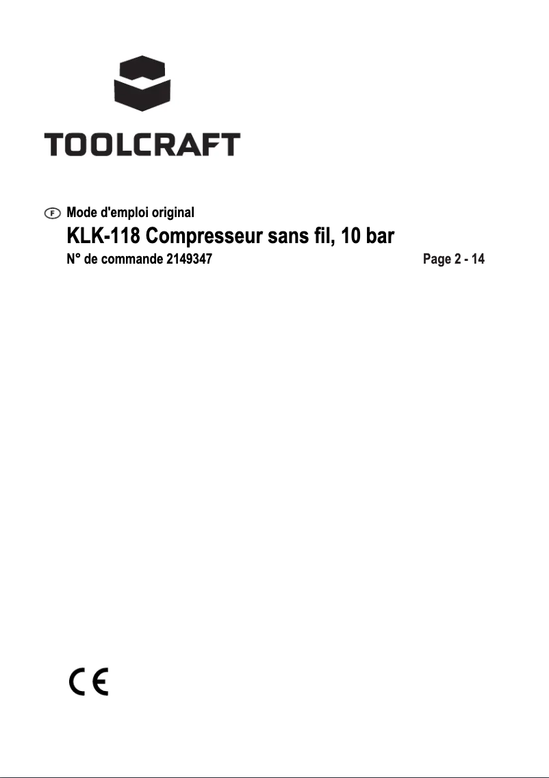 Página 1 del manual Manual de usuario Toolcraft KLK-118