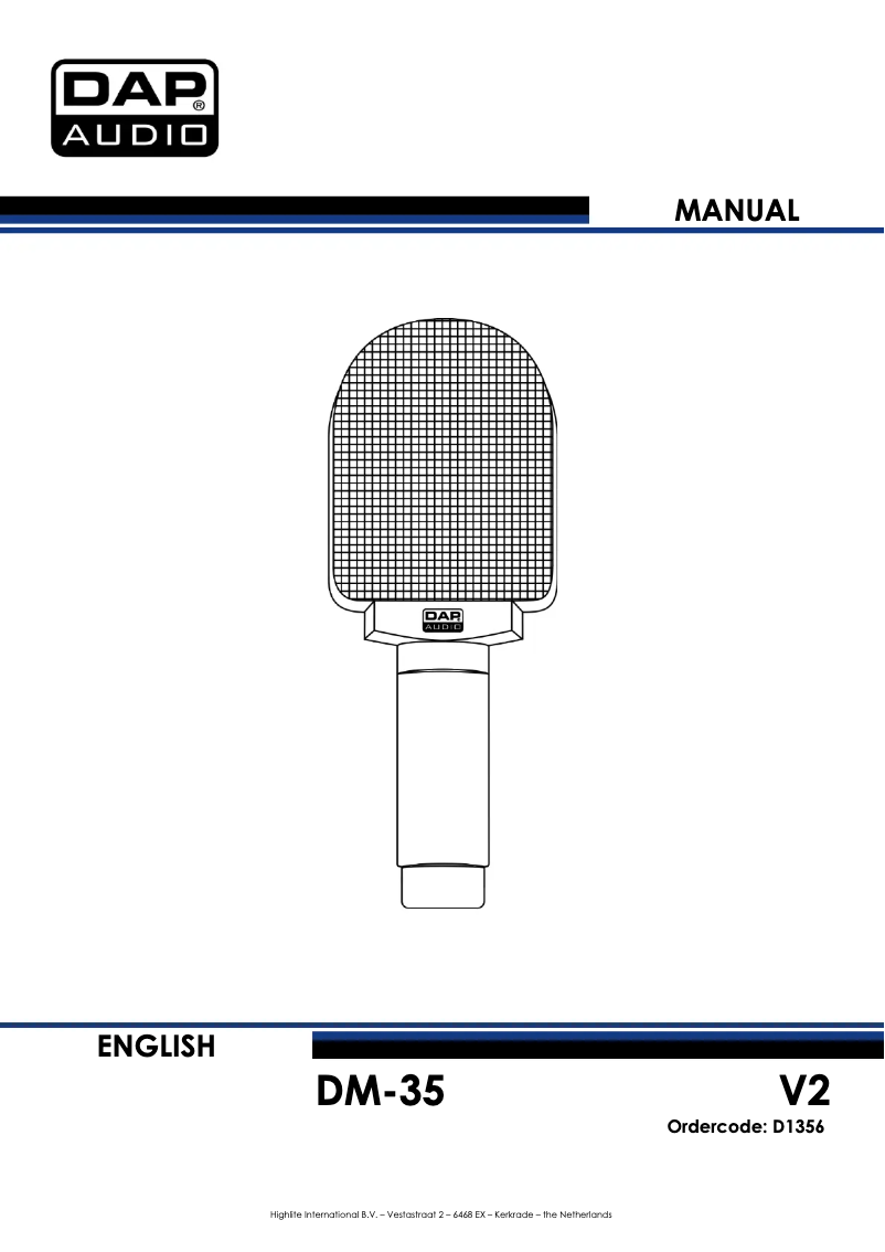 Page n°1 - Manuel utilisateur DAP-Audio DM-35