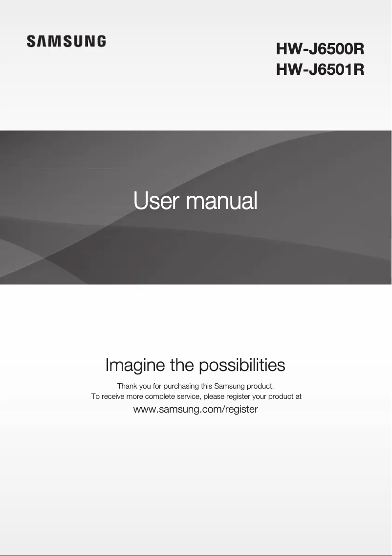Page 1 de la notice Manuel utilisateur Samsung HW-J6500R