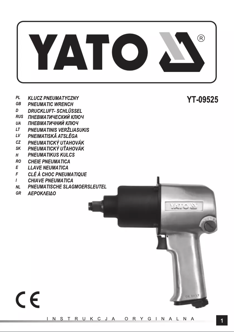 Page 1 de la notice Manuel utilisateur Yato YT-09525