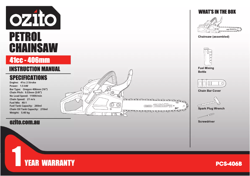 Page 1 de la notice Mode d'emploi Ozito PCS-406B