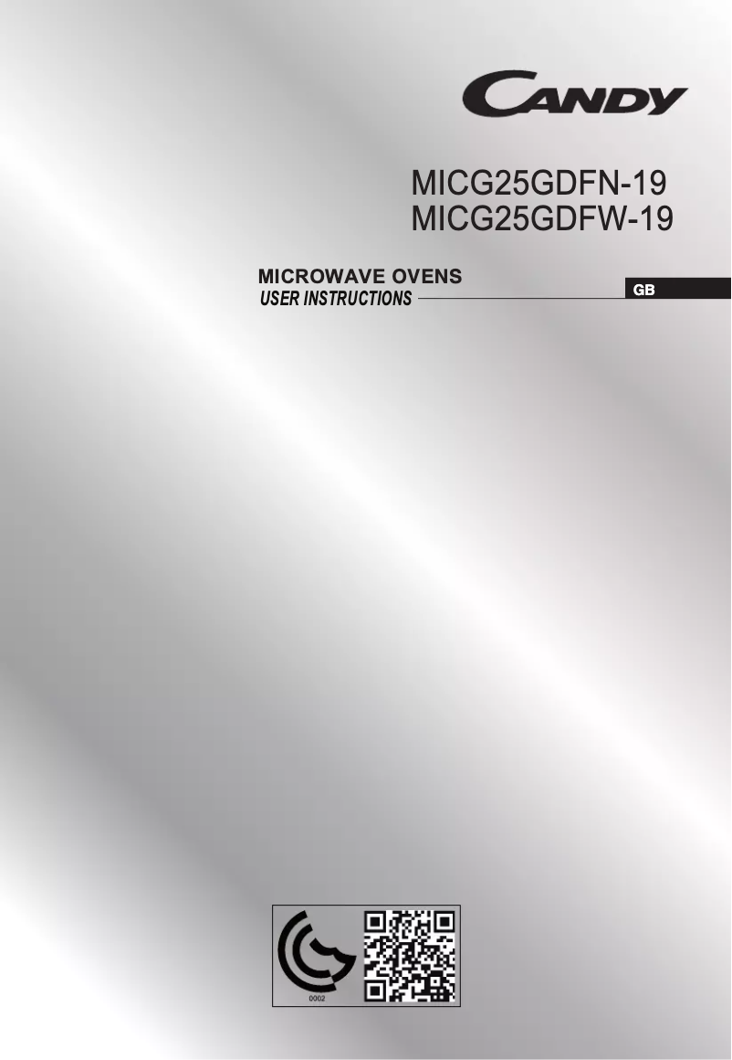 Page n°1 - Manuel utilisateur Candy MICG 25GD FW-19