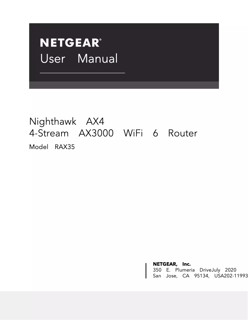 Page 1 de la notice Manuel utilisateur Netgear Nighthawk RAX35