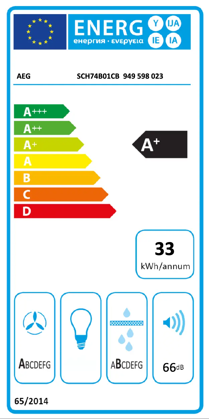 Page n°1 - Label énergétique AEG SCH74B01CB