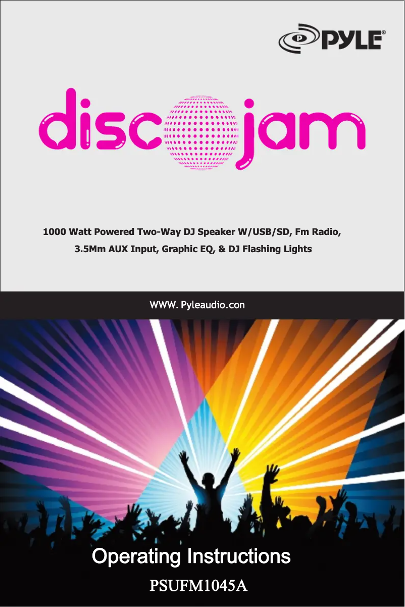 Image de la première page du manuel de l'appareil Disco Jam PSUFM1045A