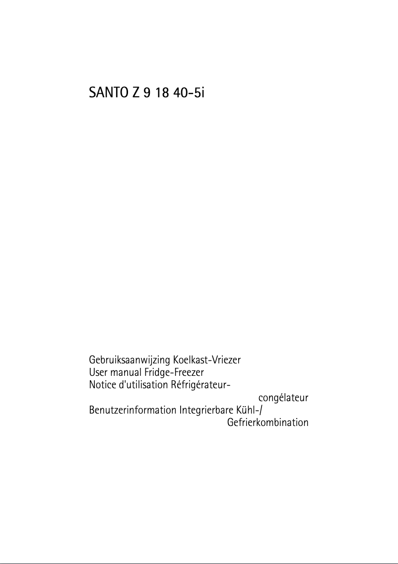 Page 1 de la notice Manuel utilisateur AEG Santo Z91840I