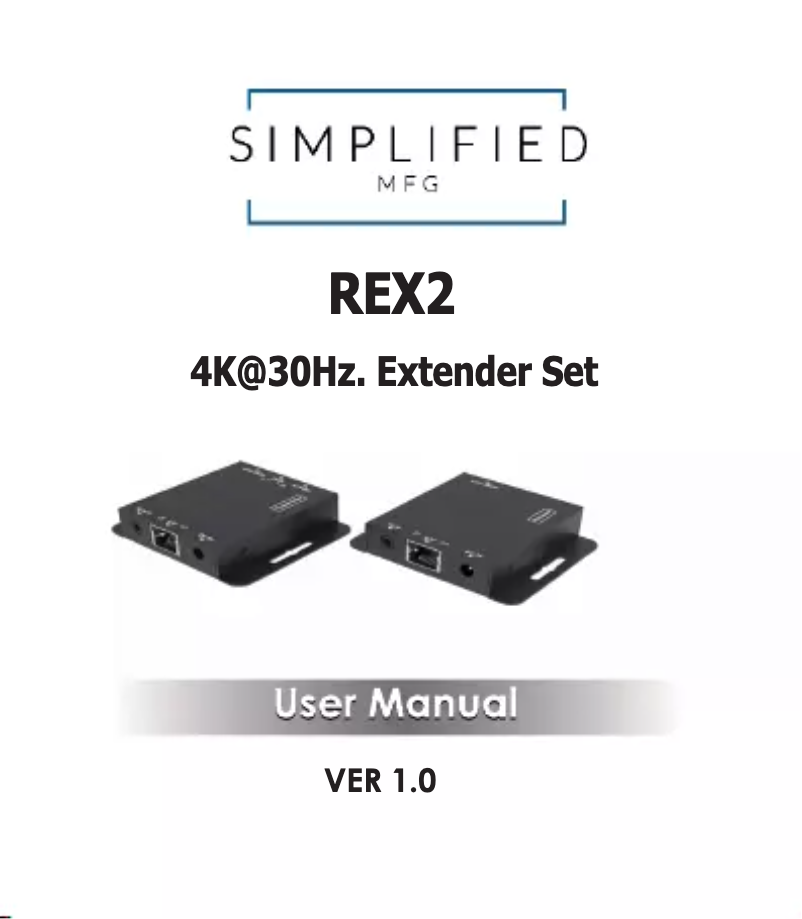 Page 1 de la notice Manuel utilisateur Simplified MFG REX1