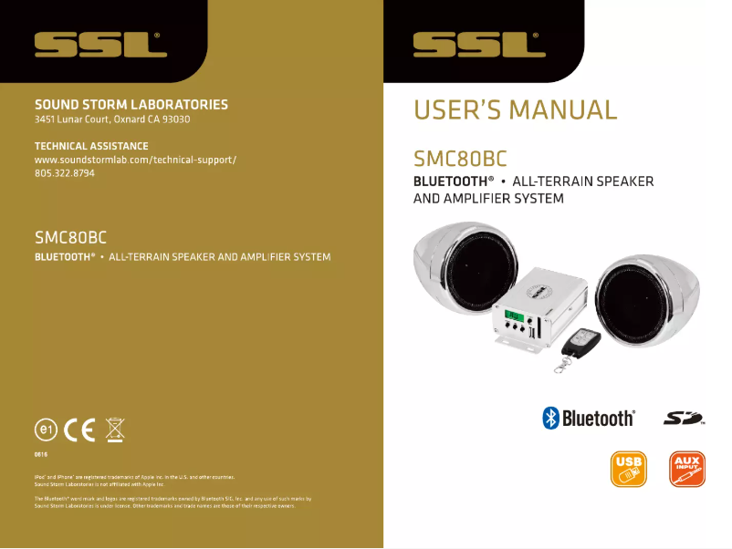 Page n°1 - Manuel utilisateur SSL SMC80BC