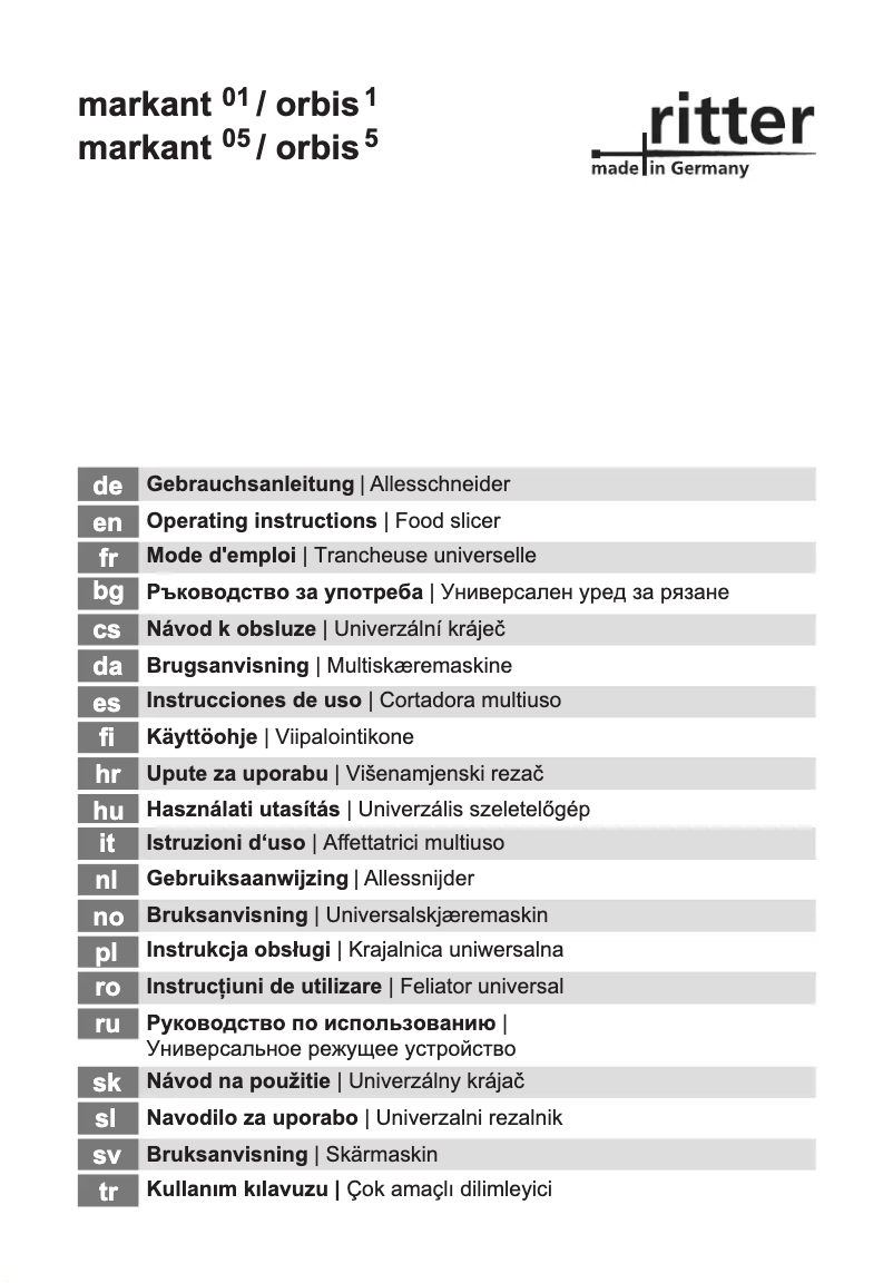 Page 1 de la notice Manuel utilisateur Ritter Markant 05