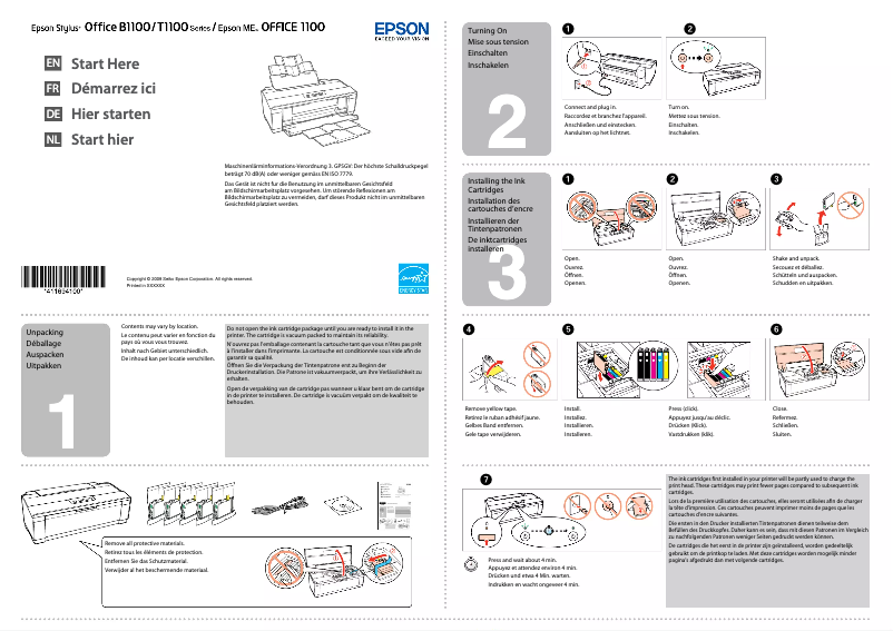 Page n°1 - Manuel utilisateur Epson Stylus Office B1100