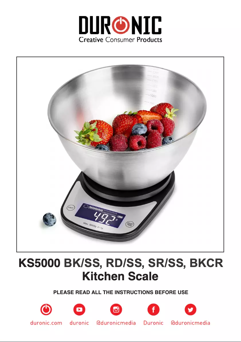 Page 1 de la notice Manuel utilisateur Duronic KS5000